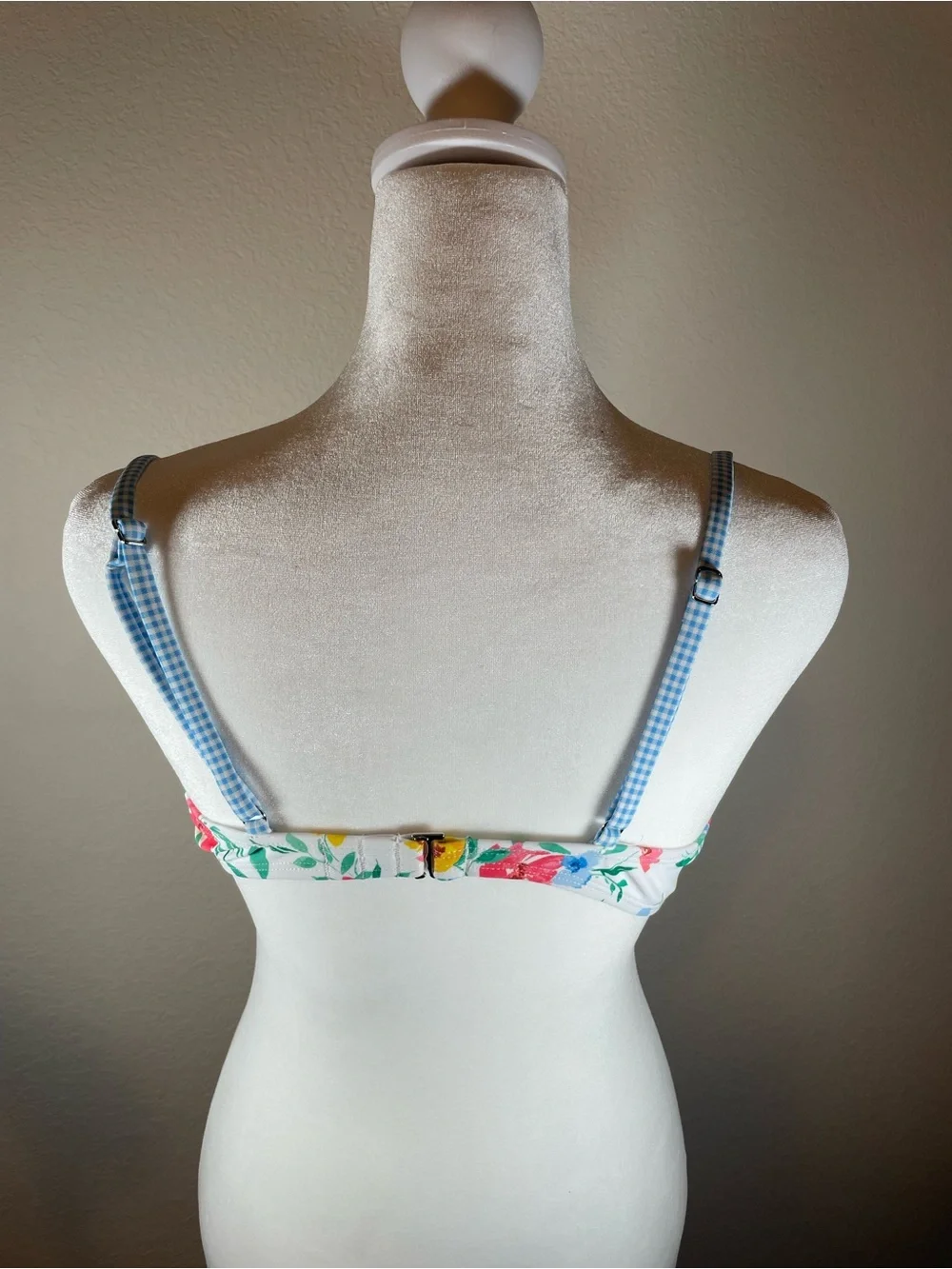 Wild Fable Floral Balconette Bikini Top with Gingham Trim Swim